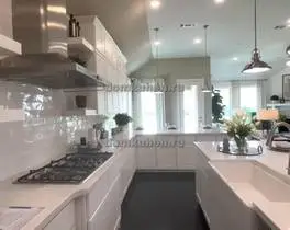 угловая кухня с островом Милан